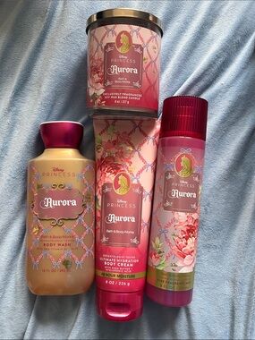 Bath & Body Works Aurora Princess Bath & Body Set in Pink and Gold Accents